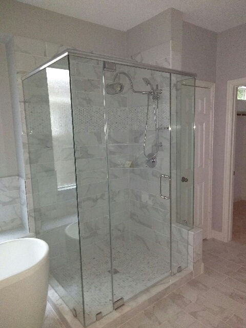 Frameless shower glass enclosure installed in Houston South